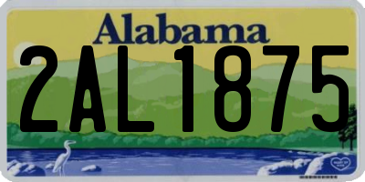 AL license plate 2AL1875