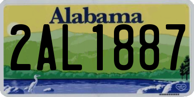 AL license plate 2AL1887
