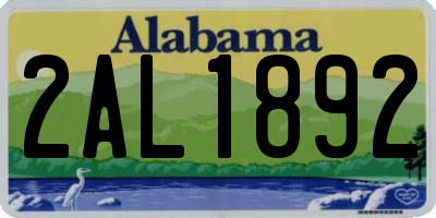 AL license plate 2AL1892
