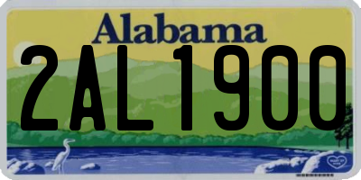 AL license plate 2AL1900