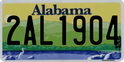 AL license plate 2AL1904