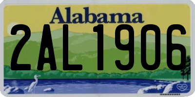 AL license plate 2AL1906