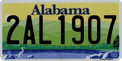 AL license plate 2AL1907