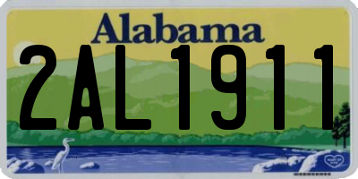 AL license plate 2AL1911