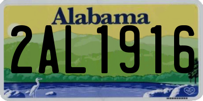 AL license plate 2AL1916