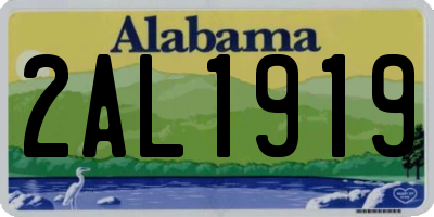 AL license plate 2AL1919