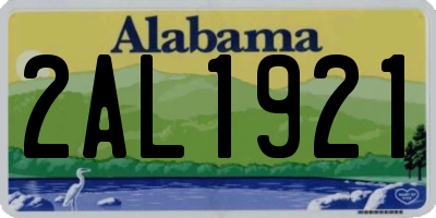 AL license plate 2AL1921