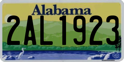 AL license plate 2AL1923