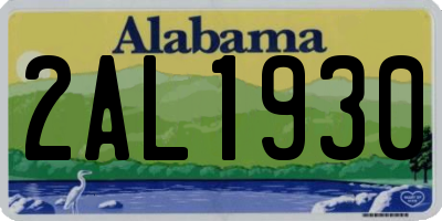 AL license plate 2AL1930