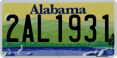 AL license plate 2AL1931