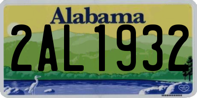 AL license plate 2AL1932