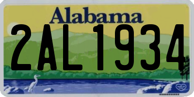 AL license plate 2AL1934