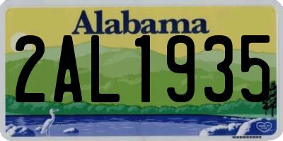 AL license plate 2AL1935