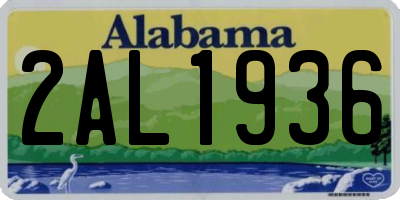 AL license plate 2AL1936