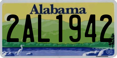 AL license plate 2AL1942