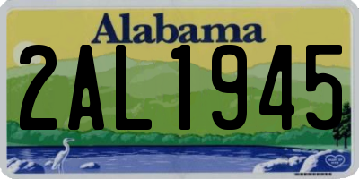AL license plate 2AL1945
