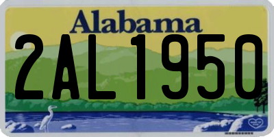 AL license plate 2AL1950