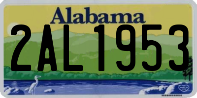 AL license plate 2AL1953