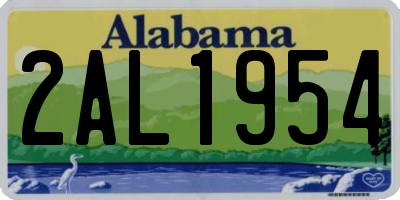 AL license plate 2AL1954