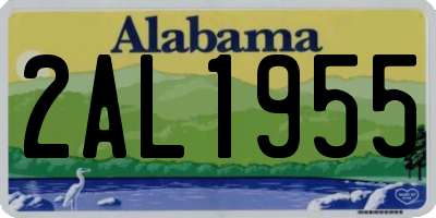 AL license plate 2AL1955
