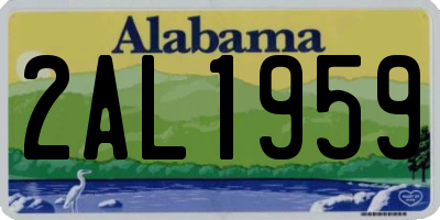 AL license plate 2AL1959