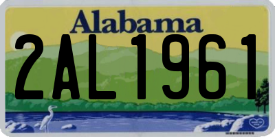 AL license plate 2AL1961