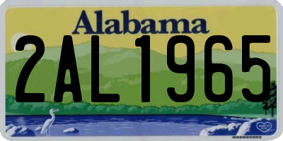 AL license plate 2AL1965