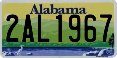 AL license plate 2AL1967