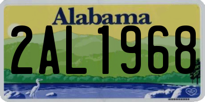 AL license plate 2AL1968