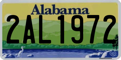 AL license plate 2AL1972