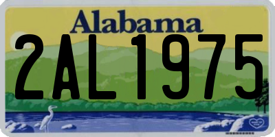 AL license plate 2AL1975