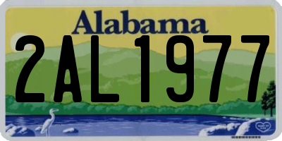 AL license plate 2AL1977