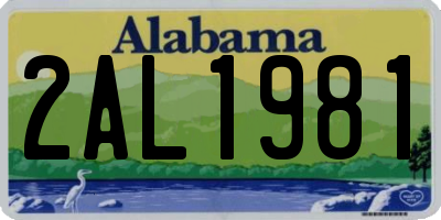 AL license plate 2AL1981