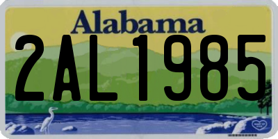 AL license plate 2AL1985