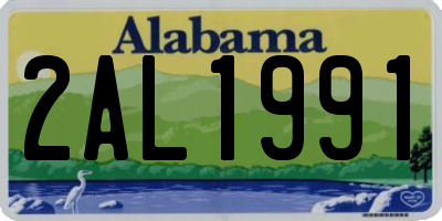 AL license plate 2AL1991