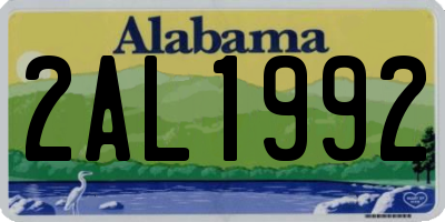 AL license plate 2AL1992