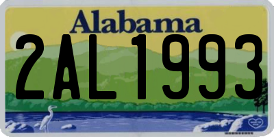 AL license plate 2AL1993