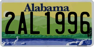 AL license plate 2AL1996