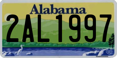AL license plate 2AL1997
