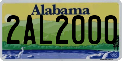 AL license plate 2AL2000