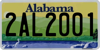 AL license plate 2AL2001
