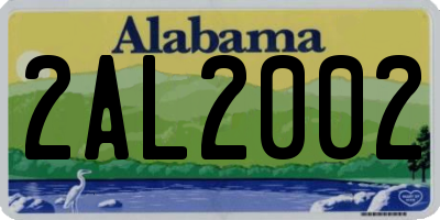 AL license plate 2AL2002