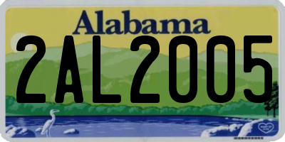 AL license plate 2AL2005