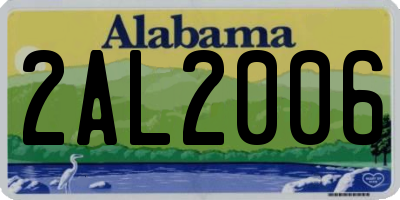 AL license plate 2AL2006
