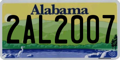 AL license plate 2AL2007