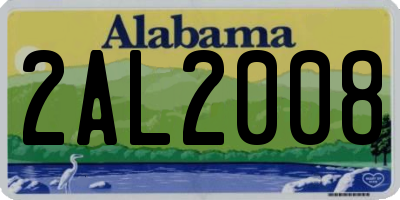 AL license plate 2AL2008