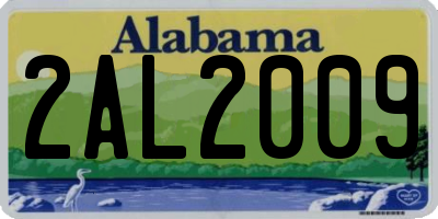 AL license plate 2AL2009