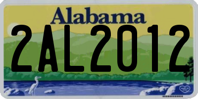 AL license plate 2AL2012