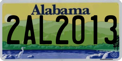 AL license plate 2AL2013