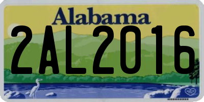 AL license plate 2AL2016